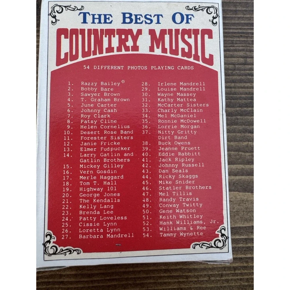 Vintage Country Music Playing‎ Cards Sealed 54 Artist Photo Deck Johnny Cash